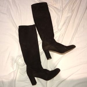 Valentino Brown Suede Tall Boots